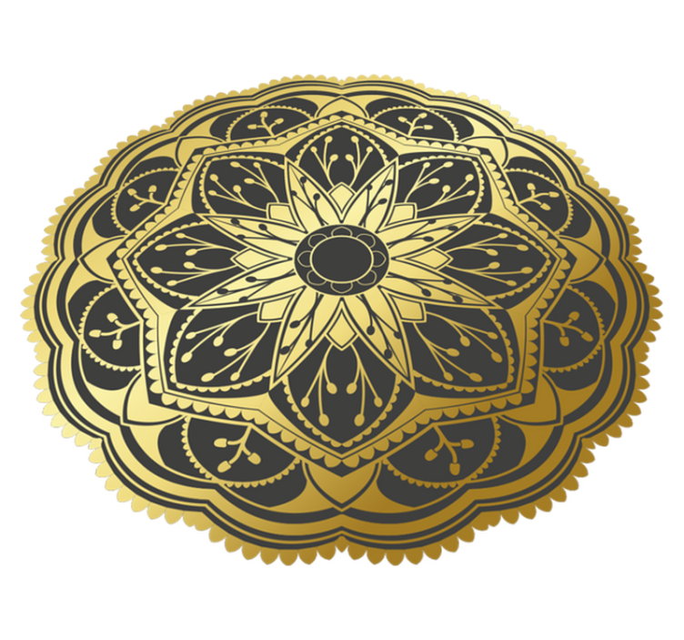 Zlatý efekt květina mandala vinyl koberec - TenStickers