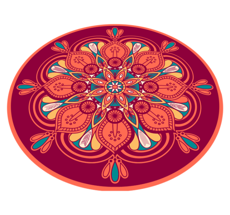 Indický styl mandala květina vinyl koberec - TenStickers