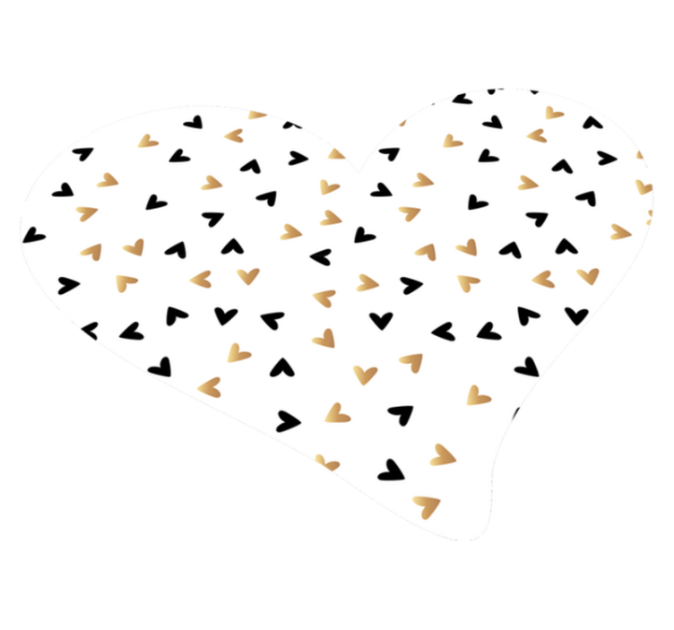 Vinylový koberec se zlatým a černým srdcem - TenStickers