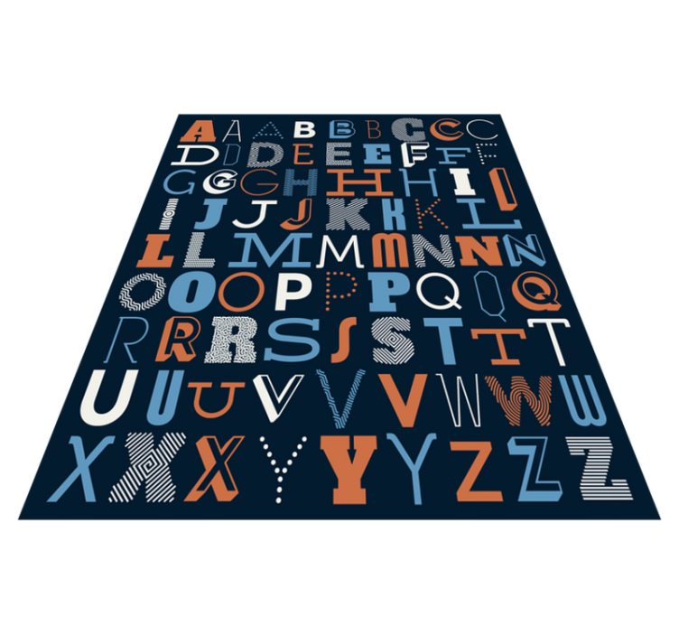 Typografická abeceda vinyl vinylový koberec abc - TenStickers