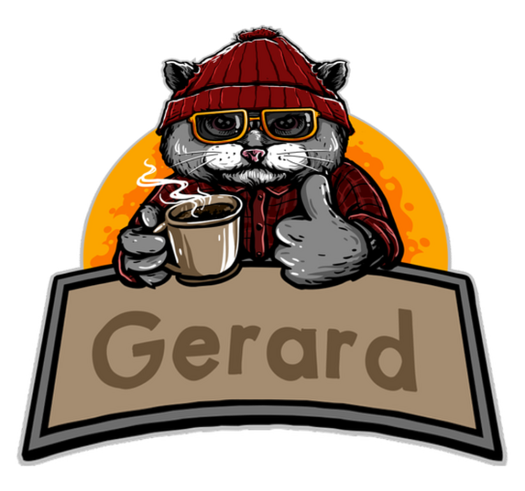 Vintage vinyl koberec personnalized kočka - TenStickers