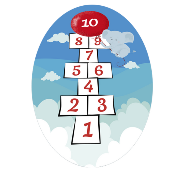 Slon hopscotch hry vinyl koberec - TenStickers