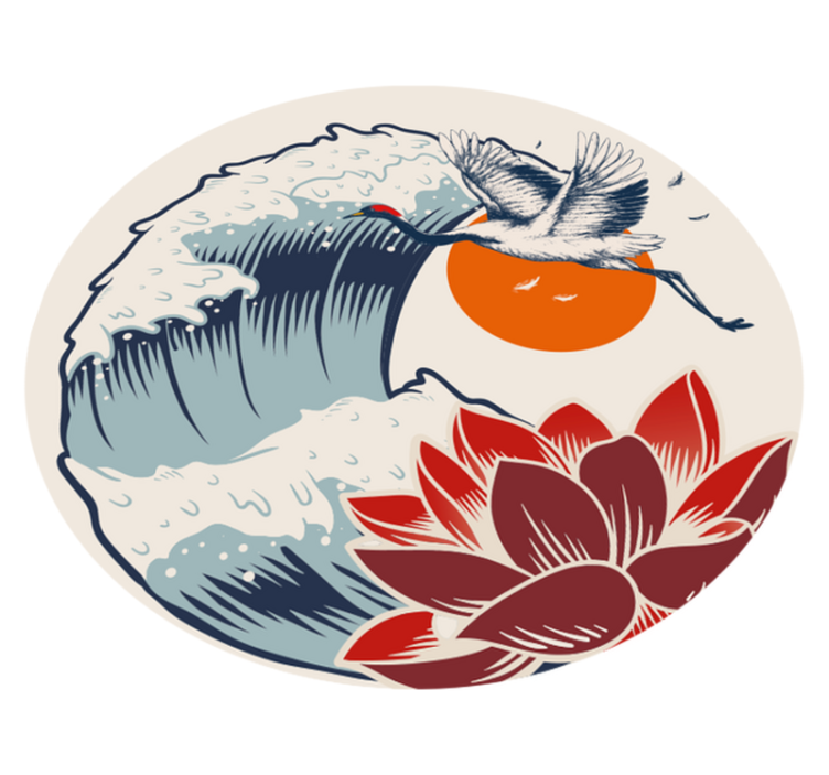 Skvělá vlna moderního vinylového koberce kangawa - TenStickers