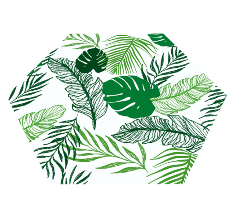 Jemný listový moderní vinylový koberec - TenStickers