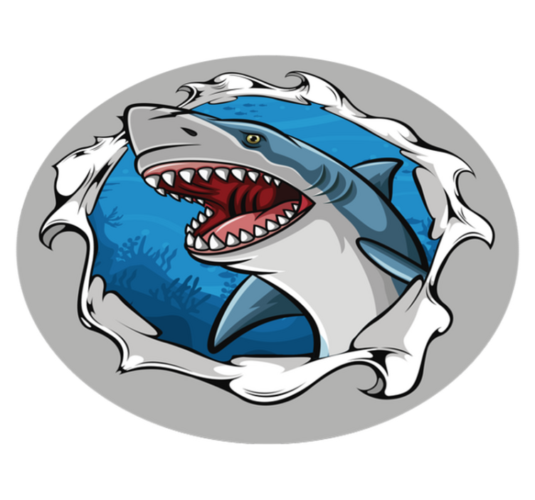 Velký žralok 3d zvířecí vinyl koberec - TenStickers