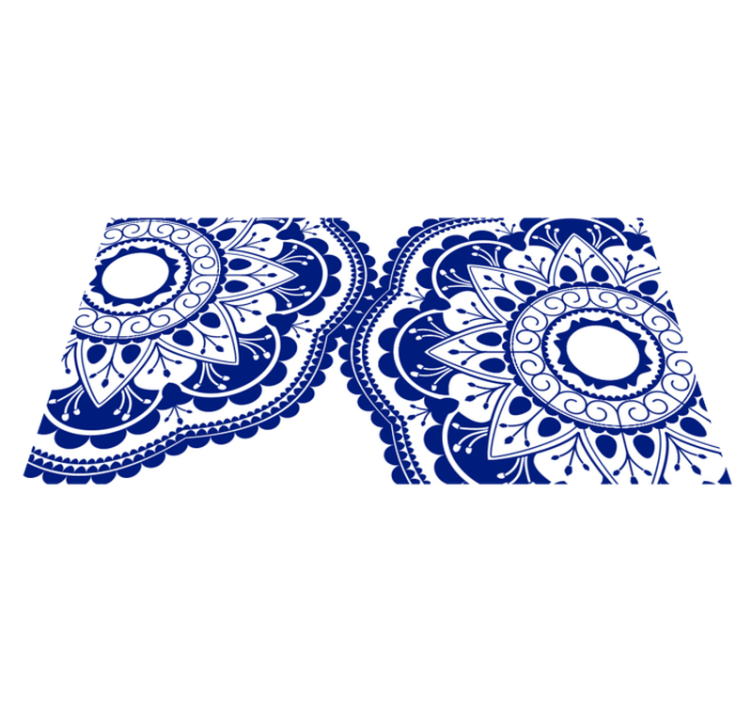 Tmavě modrá s kulatými tvary vinylový koberec modrý koberec - TenStickers