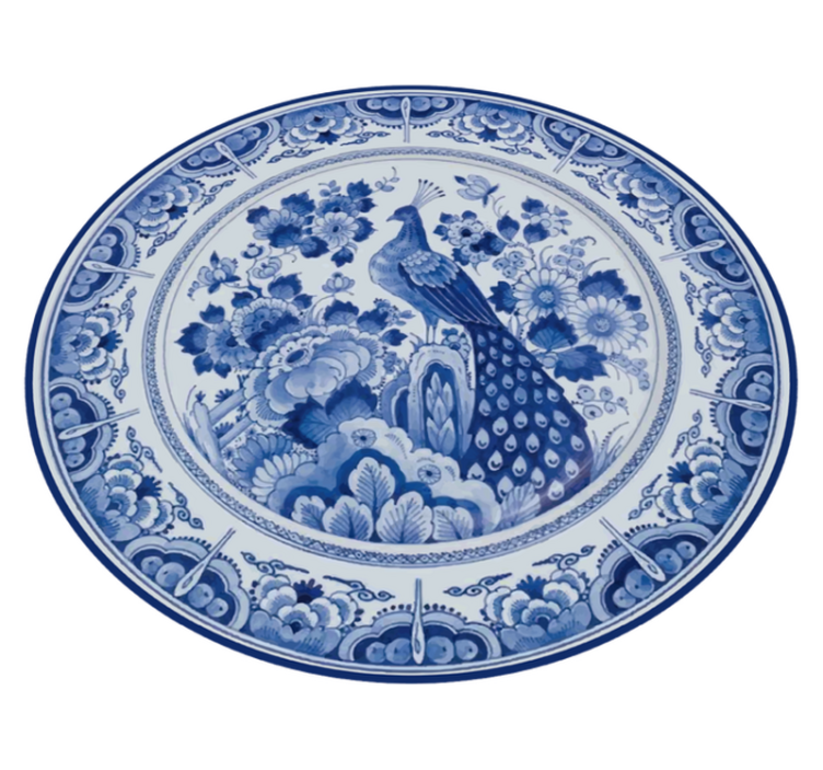 Delftware páv dlaždice koberec - TenStickers