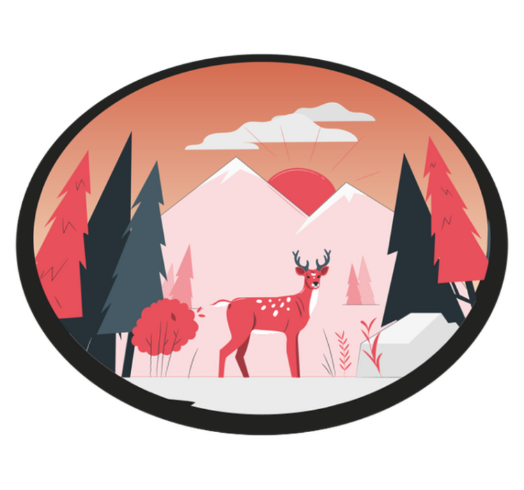 Kruhový koberec lesní krajiny - TenStickers