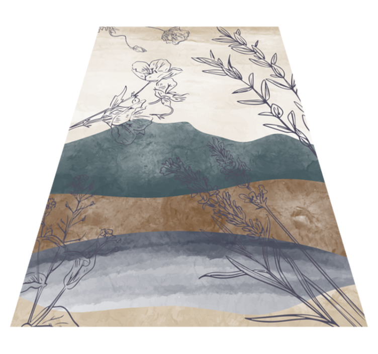 Malovaný přírodní květinový koberec - TenStickers