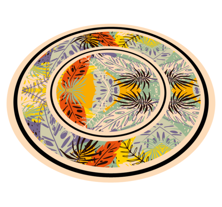 Vinylový koberec s květinami a rostlinami v botanickém kruhu - TenStickers