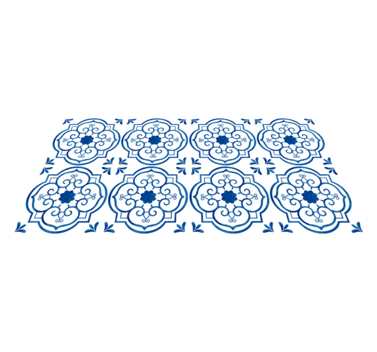 Modrá koupelnová dlažba koberec - TenStickers