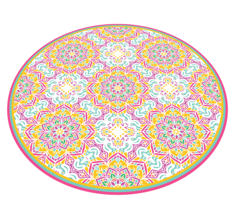 Barevný mozaikový mandala vinylový koberec - TenStickers
