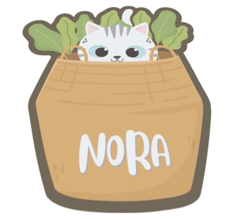 Personalizovaná kočka Vinylový koberec se jmény - TenStickers