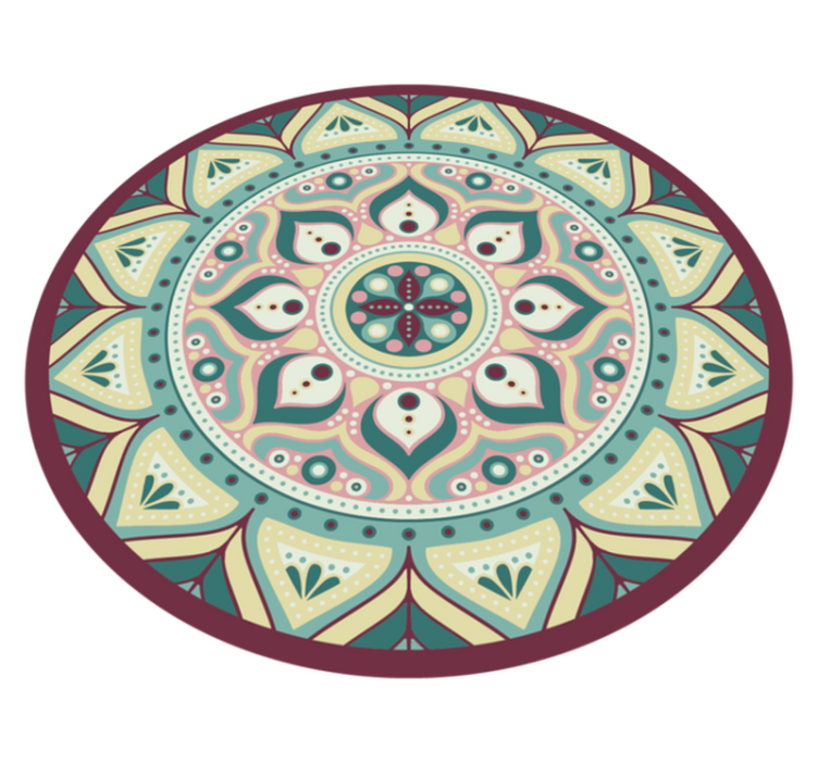 Kulatý vinylový koberec mandala vícebarevná - TenStickers