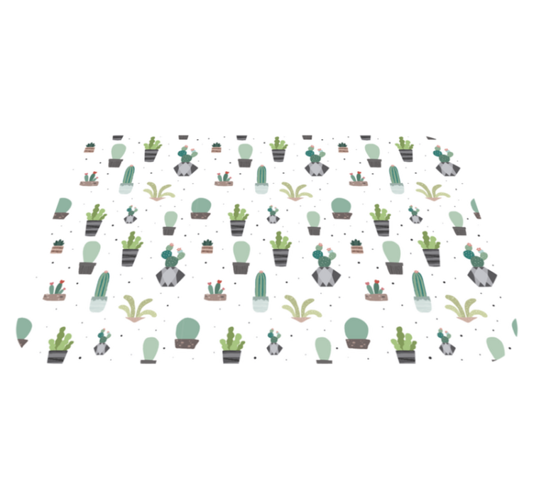 Kaktusový vzor Vinylový koberec s květinami a rostlinami - TenStickers