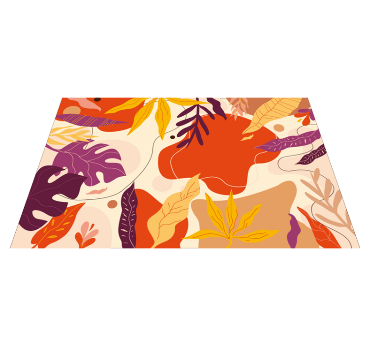Barevné listy vinylový koberec přírodní koberec - TenStickers