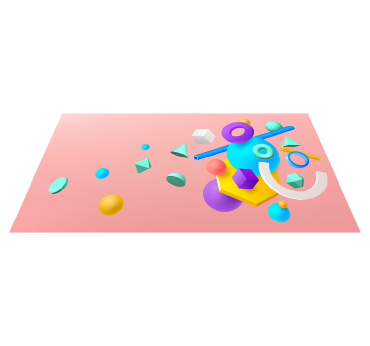 Pole geometrických tvarů Geometrický vinylový koberec - TenStickers