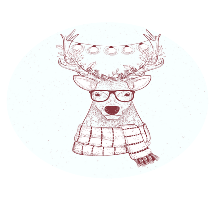 Vánoční sob vánoční stromeček vinylový koberec - TenStickers