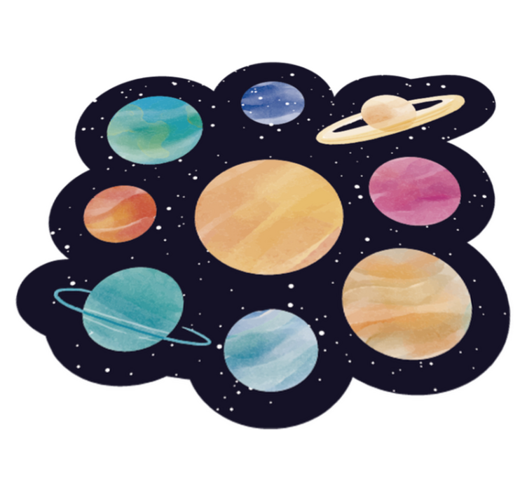 Dětský vinylový koberec různých planet - TenStickers