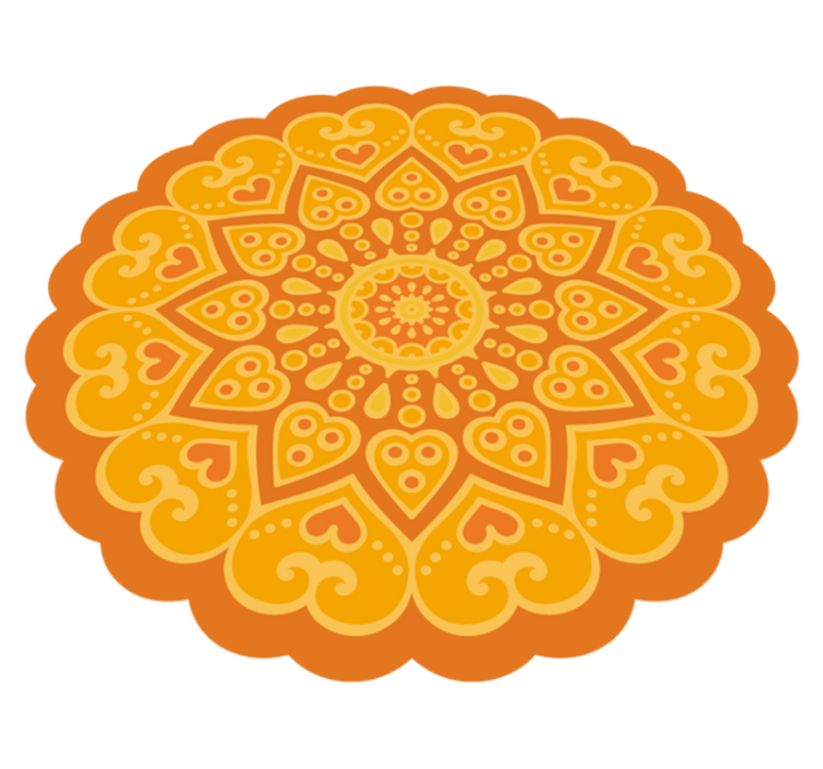 Oranžová mandala vinylový koberec - TenStickers