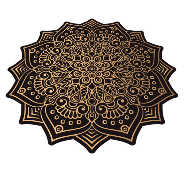 Zlatý mandala vinylový koberec - TenStickers
