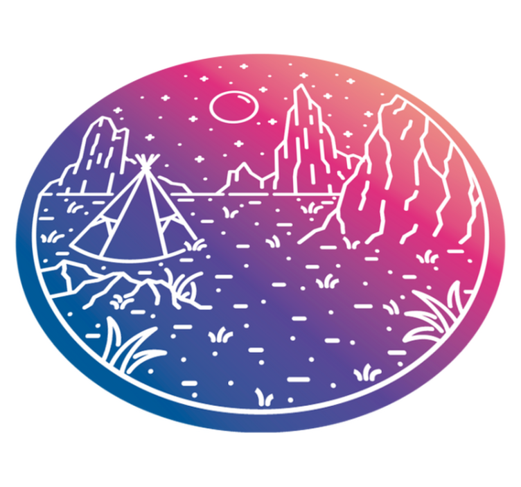 Kempování noční scéna Přírodní vinylový koberec - TenStickers