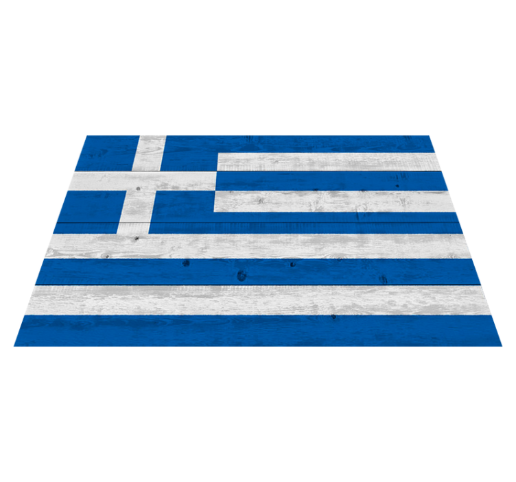 Dřevěný vinylový koberec s řeckou vlajkou - TenStickers