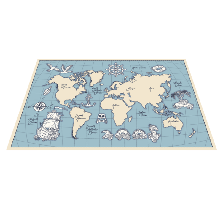 Vintage worldmap mapa světa koberec - TenStickers
