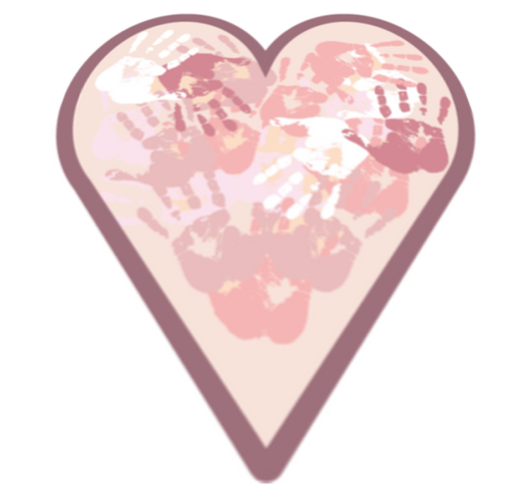 Barevný ruční tisk srdce dětský vinylový koberec - TenStickers