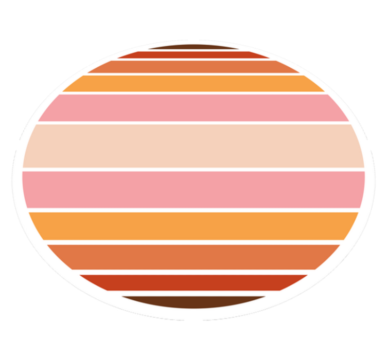 Pruhovaný oválný design Pruhovaný vinylový koberec - TenStickers