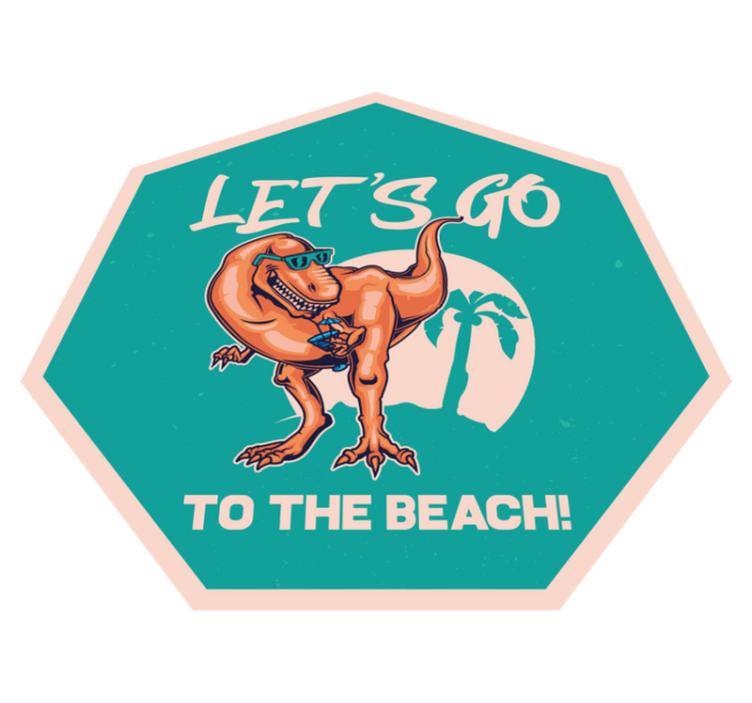 Plážová zábava s dinosaury Zvířecí vinylový koberec - TenStickers