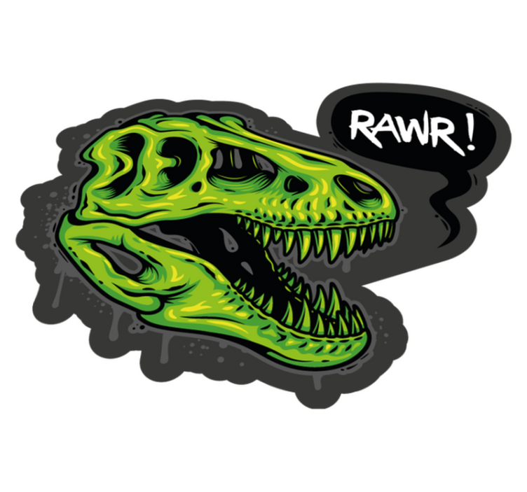 Ilustrace hlavy dinosaura s textem - TenStickers