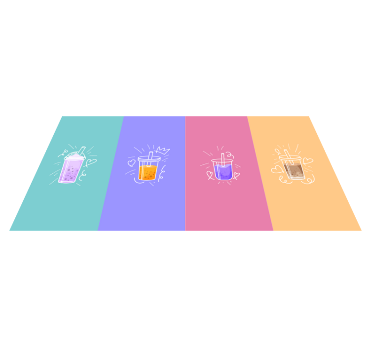 Nápojové čmáranice čtverečky Vinylový koberec s frázemi - TenStickers