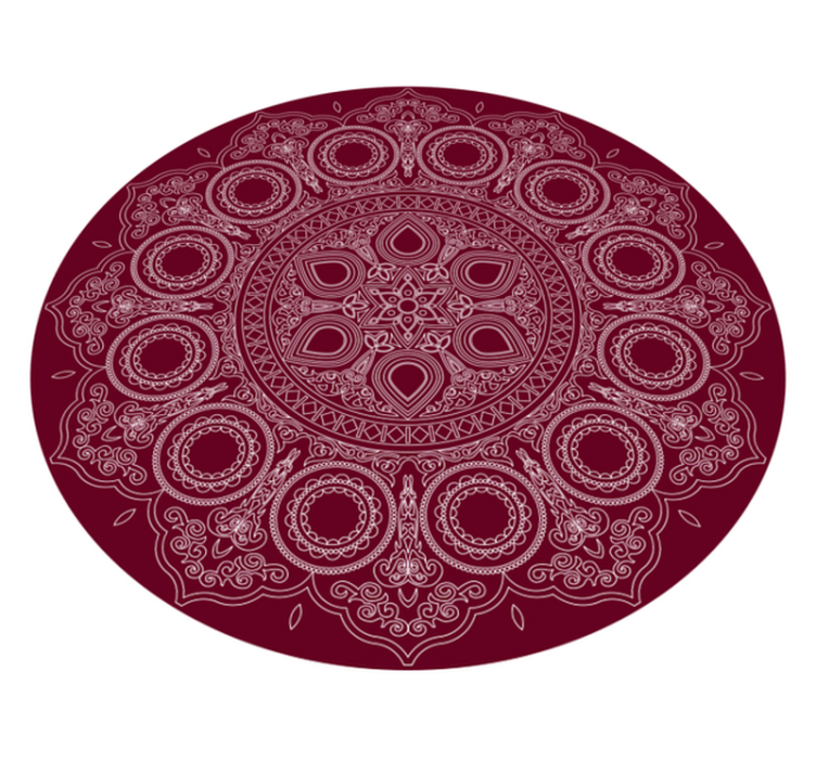 Vínově červený motiv Mandala vinylový koberec - TenStickers