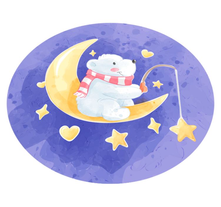 Měsíční medvídě Vinylový koberec do školky - TenStickers