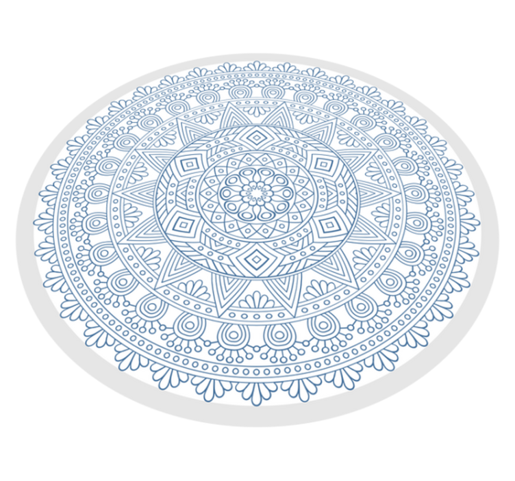 Tmavě modrý a bílý mandala vinylový koberec - TenStickers