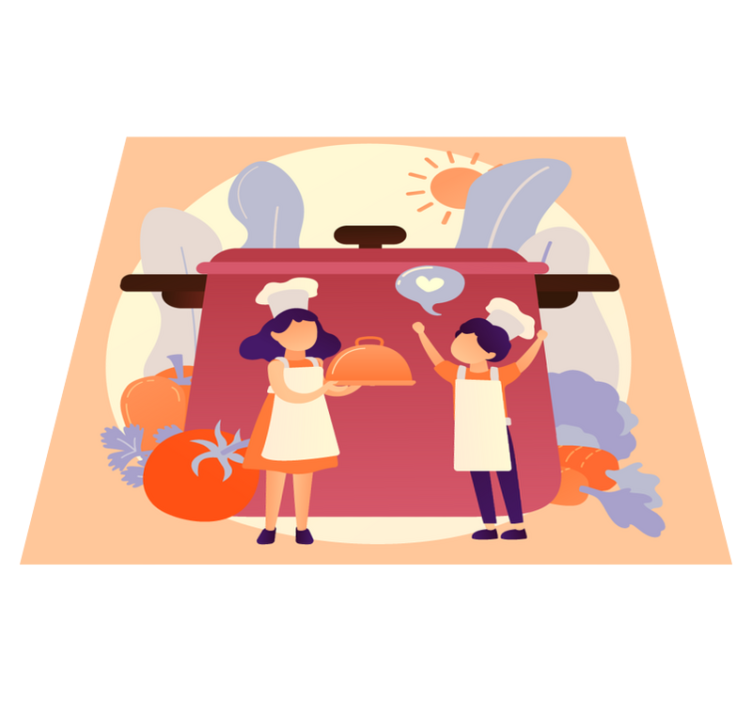 Kulinářské postavy Vinylový koberec pro děti - TenStickers