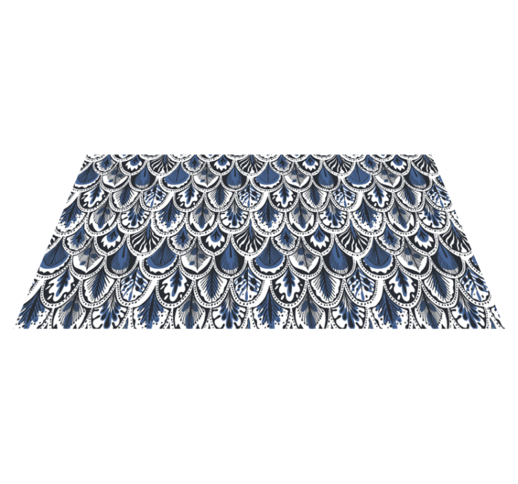 Vzor pavího ocasu Vinylový koberec s efektem dlaždic - TenStickers