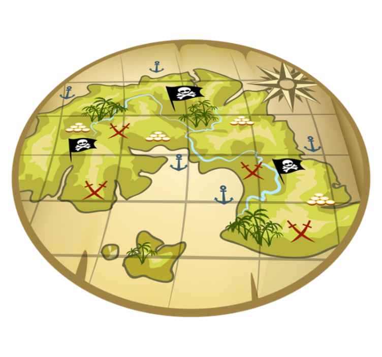 Dětský vinylový koberec pirátská mapa pokladu - TenStickers