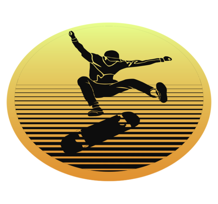 Skateboard silueta dospívající vinylový koberec - TenStickers