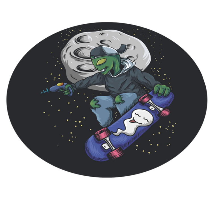 Mimozemský skateboard na měsíci teen vinylový koberec - TenStickers