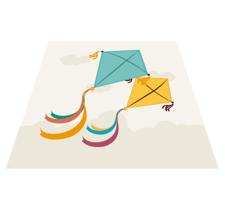 Drak a mraky dítě hrát vinylový koberec - TenStickers