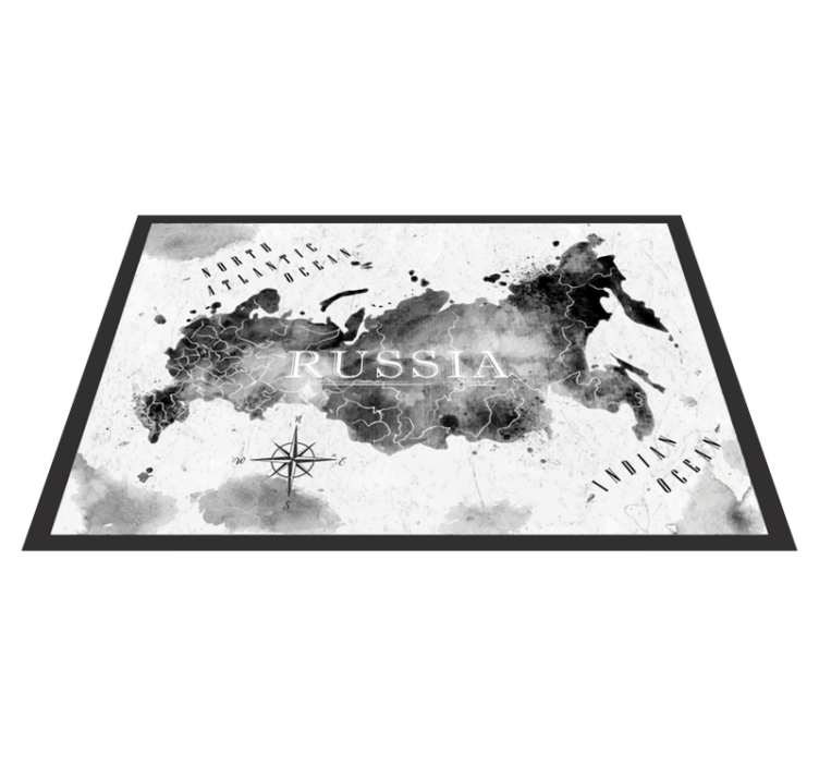 Monochromatická mapa světa Vinylový koberec z celého světa - TenStickers