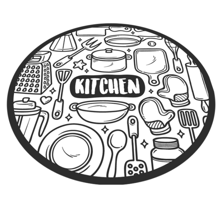 Základní grafika Kulatý vinylový koberec - TenStickers