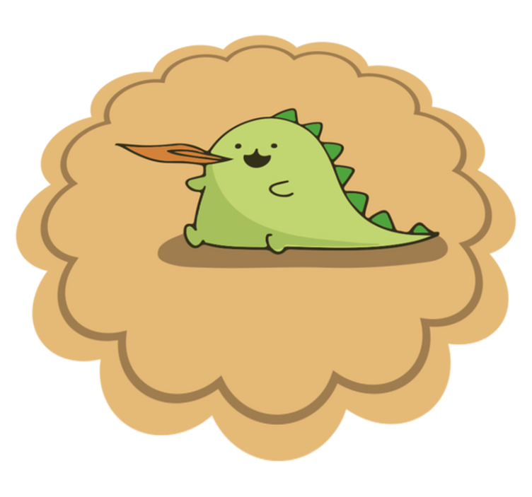 Dinosaurus karikatura sedící dýchající oheň koberec - TenStickers