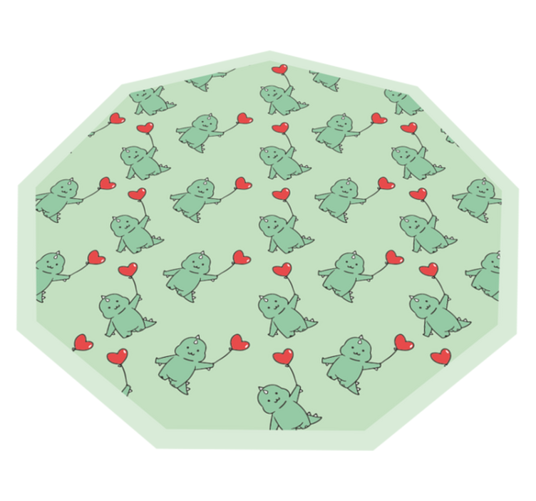 Dinosaurus karikatura drží balón vinylový koberec - TenStickers