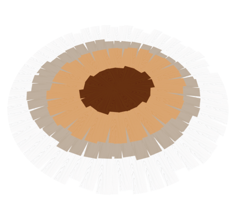 Kruhový design kufru vinylový koberec s efektem dřeva - TenStickers