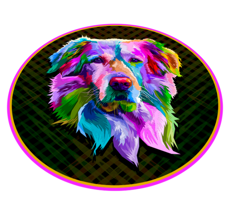 Zlatý retrívr pop art zvířecí koberec - TenStickers