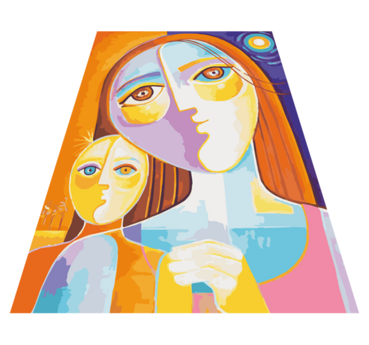 Barevné abstraktní tváře Mozaikový vinylový koberec - TenStickers