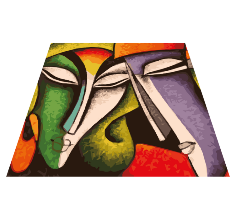 živé abstraktní portréty Vinylový koberec do ložnice - TenStickers